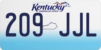 KY license plate 209JJL