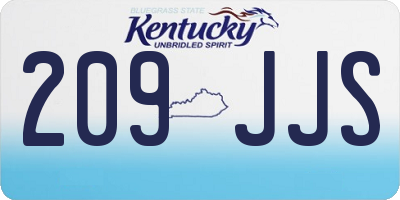 KY license plate 209JJS