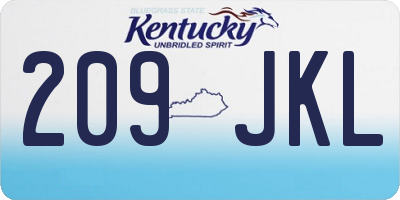 KY license plate 209JKL