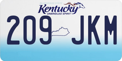 KY license plate 209JKM