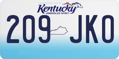 KY license plate 209JKO