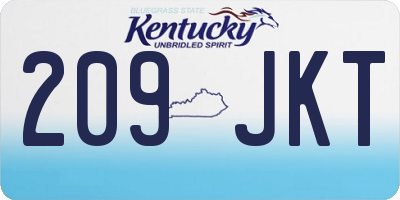 KY license plate 209JKT