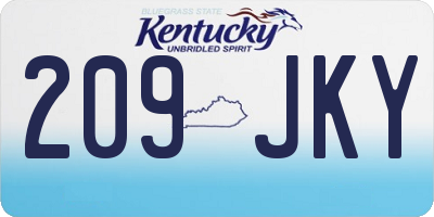 KY license plate 209JKY