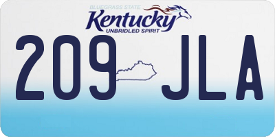 KY license plate 209JLA