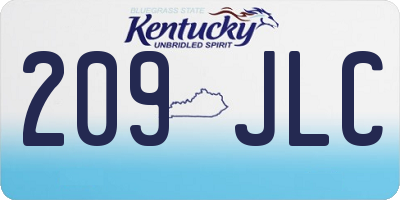 KY license plate 209JLC