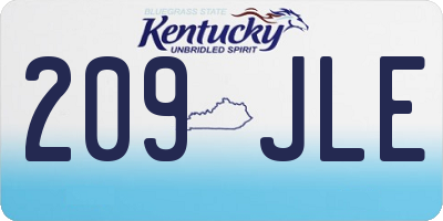 KY license plate 209JLE