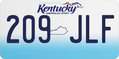 KY license plate 209JLF