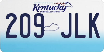 KY license plate 209JLK