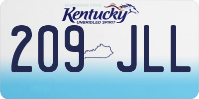 KY license plate 209JLL