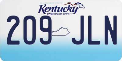 KY license plate 209JLN