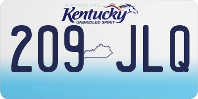 KY license plate 209JLQ