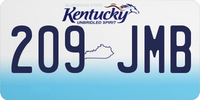 KY license plate 209JMB