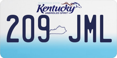 KY license plate 209JML