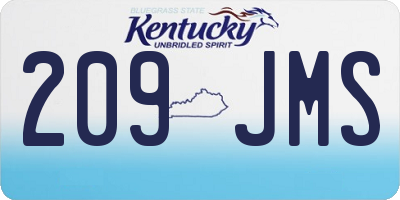 KY license plate 209JMS