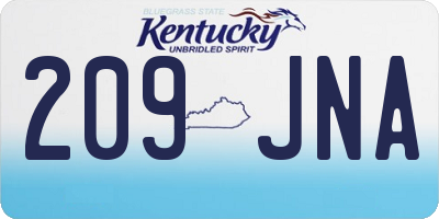 KY license plate 209JNA