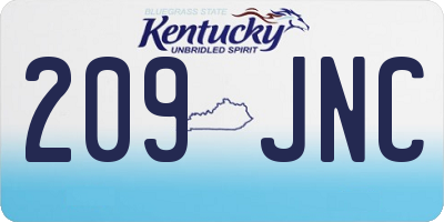 KY license plate 209JNC