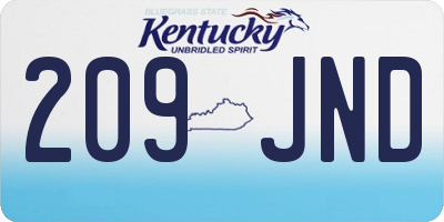 KY license plate 209JND
