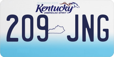 KY license plate 209JNG