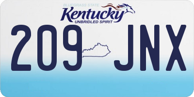 KY license plate 209JNX
