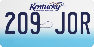 KY license plate 209JOR