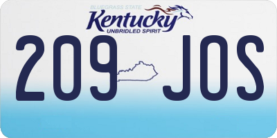 KY license plate 209JOS