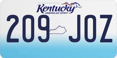 KY license plate 209JOZ