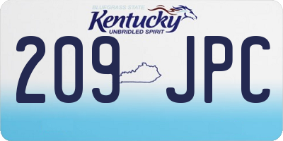 KY license plate 209JPC