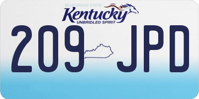 KY license plate 209JPD