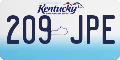 KY license plate 209JPE