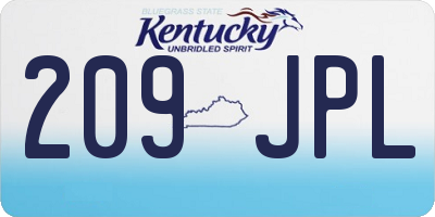 KY license plate 209JPL