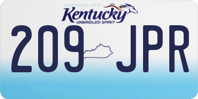 KY license plate 209JPR
