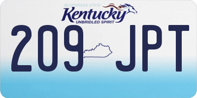 KY license plate 209JPT