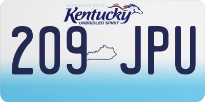 KY license plate 209JPU