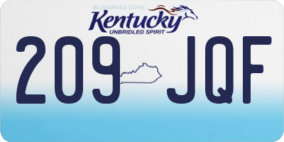KY license plate 209JQF
