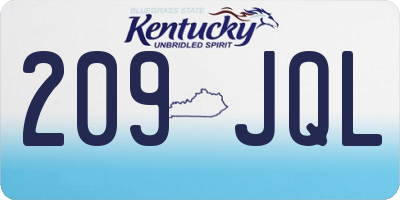 KY license plate 209JQL