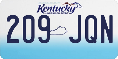 KY license plate 209JQN