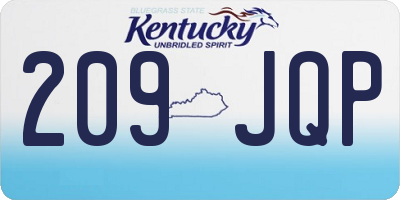 KY license plate 209JQP