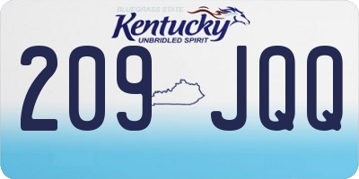 KY license plate 209JQQ