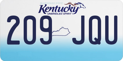 KY license plate 209JQU