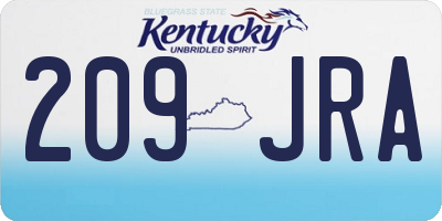 KY license plate 209JRA