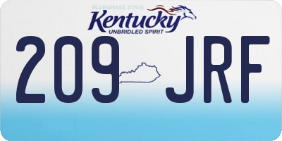KY license plate 209JRF