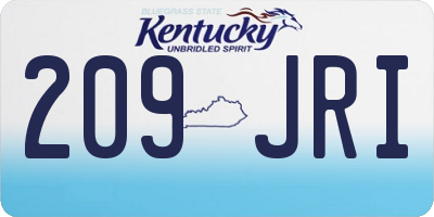 KY license plate 209JRI