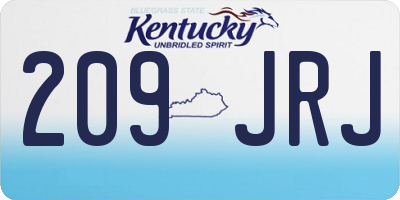 KY license plate 209JRJ