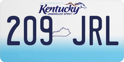 KY license plate 209JRL