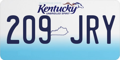 KY license plate 209JRY