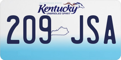 KY license plate 209JSA
