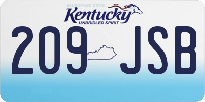 KY license plate 209JSB