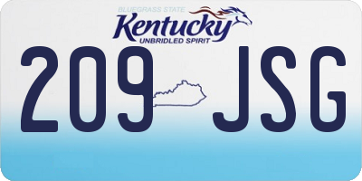 KY license plate 209JSG