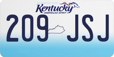 KY license plate 209JSJ