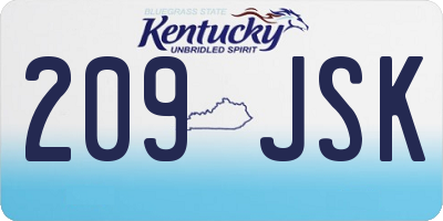 KY license plate 209JSK